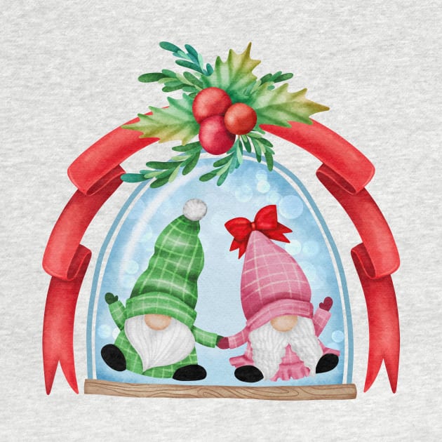 Happy Christmas Gnomes In A Snowglobe by Archie & Ainslie